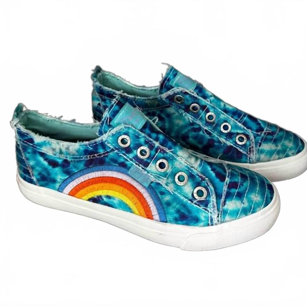 NEW BLOWFISH kids playwire shoes in rainbow turquise tie die